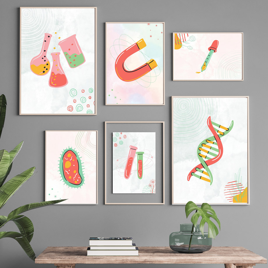 1pc frameless Canvas Painting  - Science Nursery 评论和价格