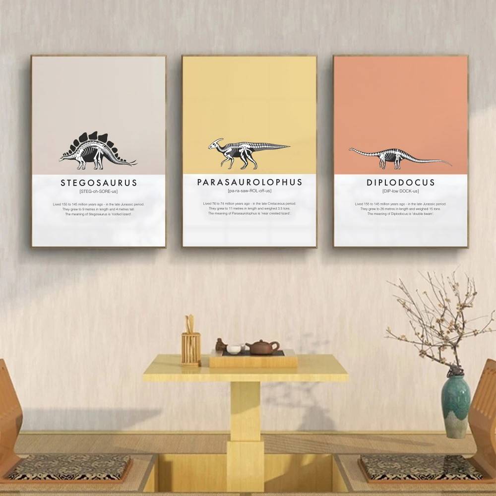 Dinosaur Skeleton Poster Dino  - Science Nursery 评论和价格