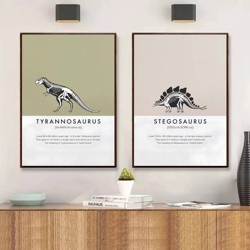 Dinosaur Skeleton Poster Dino  - Science Nursery 评论和价格